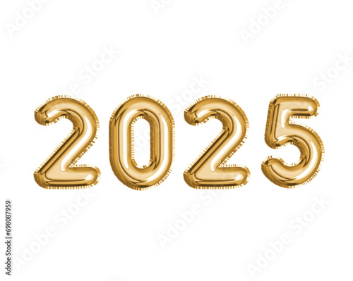 Gold number 2025 air balloon for Christmas Eve countdown celebrate decoration party