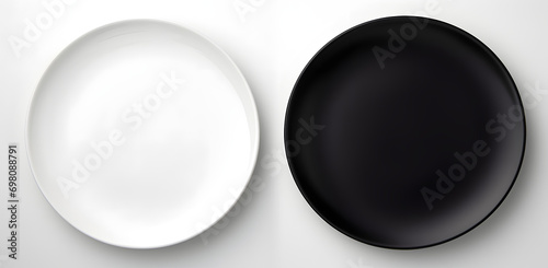 black and white plate isolated on white background