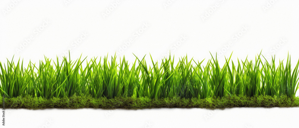 Green grass isolated on a white background. , 3 . - obrazy, fototapety, plakaty 