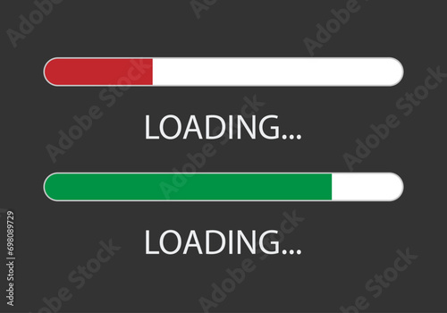 Barra de carga o descarga en fondo negro.