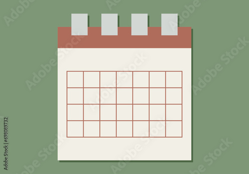 Icono de calendario sobre fondo verde.
