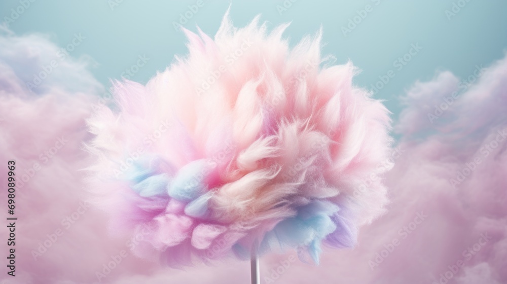 Fototapeta premium Bright and colorful cotton candy in pastel colors