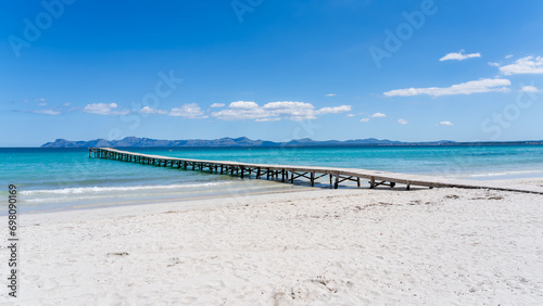 Landscape with Playa de Muro in Alcudia bay, Majorca Island, Spain photo