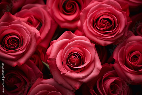 Beautiful red-pink roses are used for festivals.