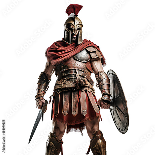 Strong Spartan warrior on transparent background PNG