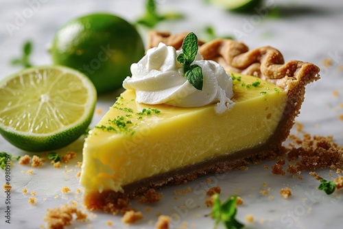photo of lime pie slice