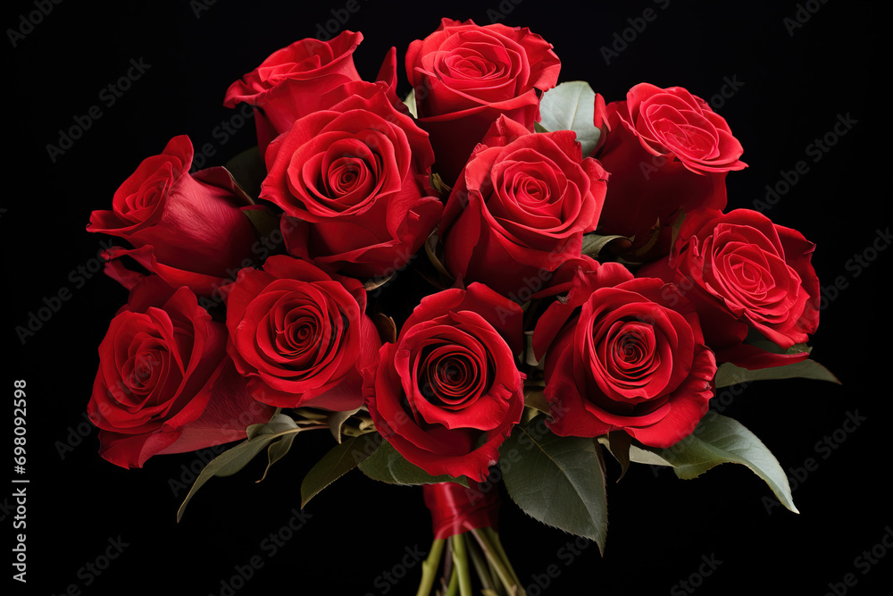 Obraz premium A beautiful bouquet of red roses for a lover.