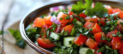 Turkish Shepherd's Salad is a type of salad. photo