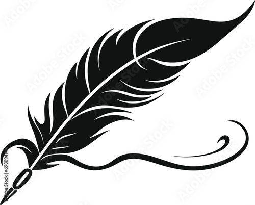 Modern Twist Feather Quill Vector - Contemporary Writing Icon