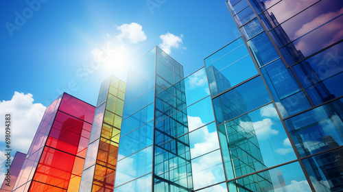 Abstract Corporate Glass Towers and Sky Reflections, Suitable for Business and Real Estate Marketing