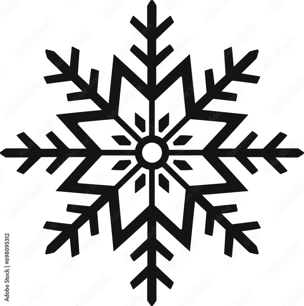 Elegant Snowflake Vector Silhouette Design Elegant Snowflake Vector Silhouette Design