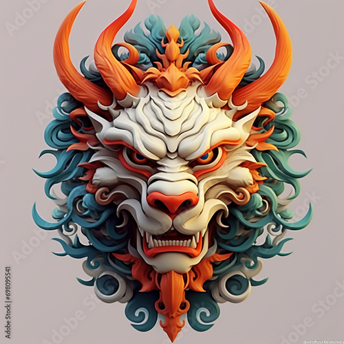 The head of a super cute Chinese dragon