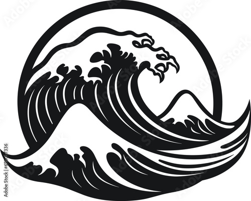Artistic Wave Circle Vector Silhouette