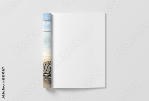Magazine right-hand page mockup on white background