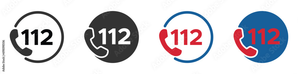 112 emergency call vector icons 112 emergency call vector icons