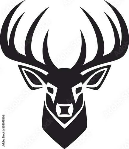  Black Reindeer Head Silhouette Vector Art