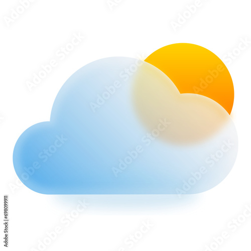 Sunny Cloud Glassmorphism Icons and Symbol Png Svg Illustrator	
