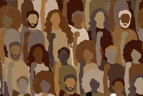 Seamless pattern of african american people. Black History Month background. Seamless vector pattern.