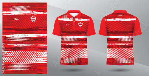 red polo sport sublimation jersey template photo
