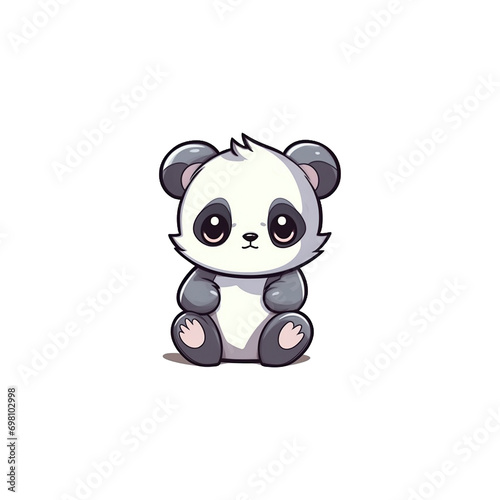 A cartoon panda on a transparent background  cutest sticker illustration  highly detailed character design  pastel color  die cut sticker  sticker concept design.