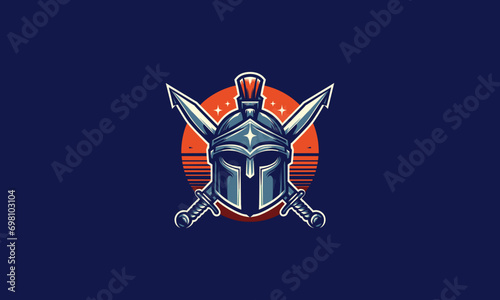 helmet warrior vector illustration flat design