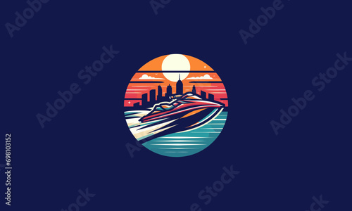 jetski vector illustration logo design