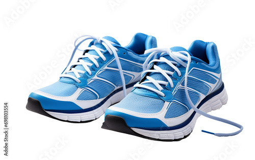 Running Shoes with Shoelaces in 8K Realism On Transparent Background.