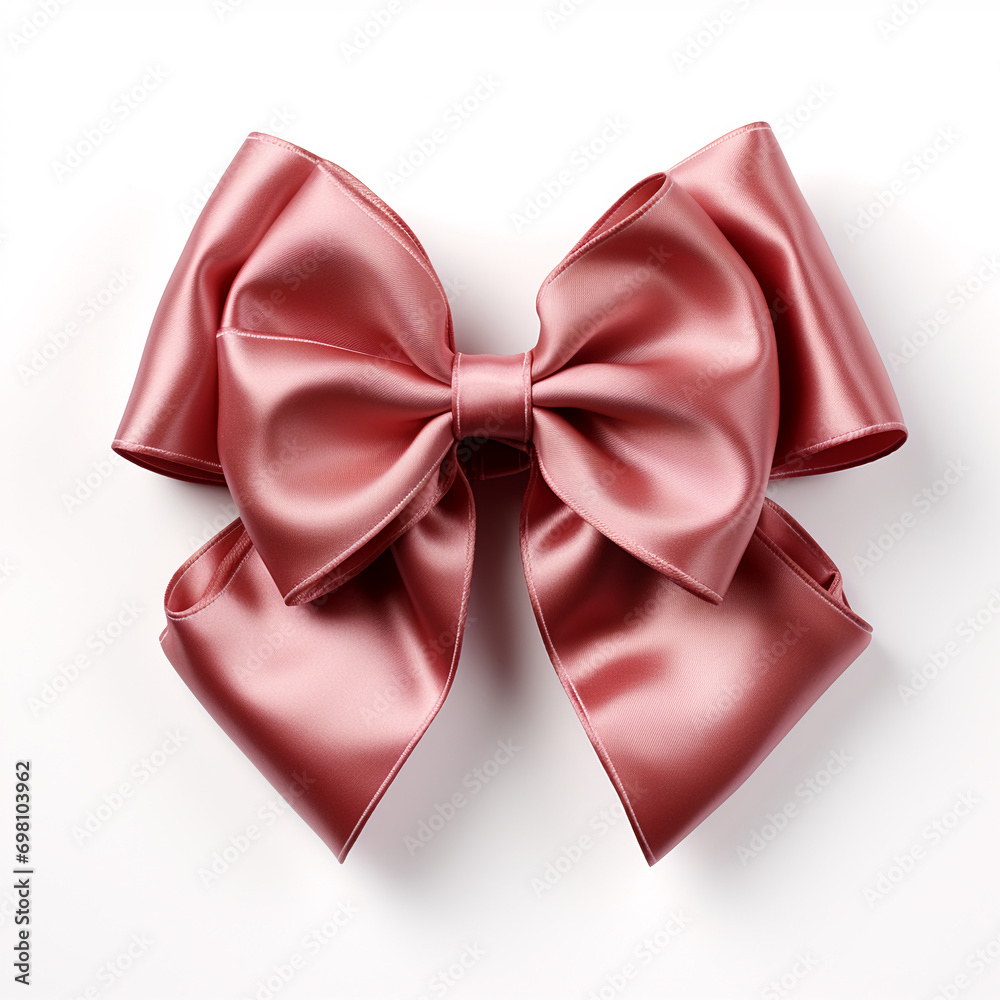 red ribbon bow clip art isolated on white background for graphic design and advertising