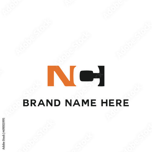 NC logo. N C design. White NC letter. NC, N C letter logo design. Initial letter NC linked circle uppercase monogram logo. N C letter logo vector design.	
