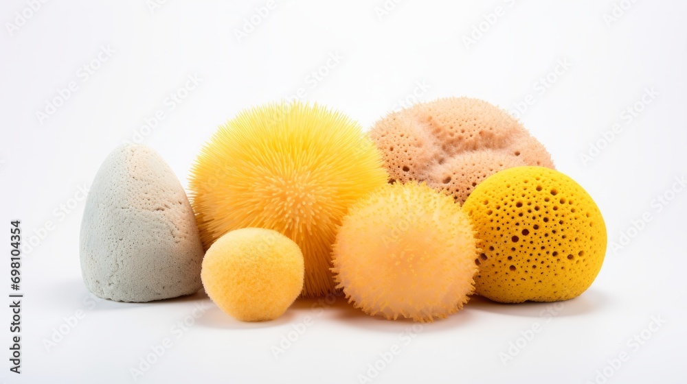 cartoon sea sponge set on white background isolated. cartoon sea sponge set on white background isolated.