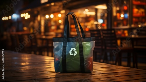 Wallpaper Mural a green colored shopping bag with a recycle symbol Torontodigital.ca