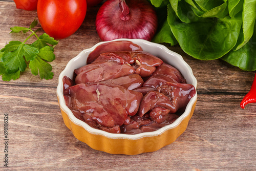 Raw chicken liver for cooking