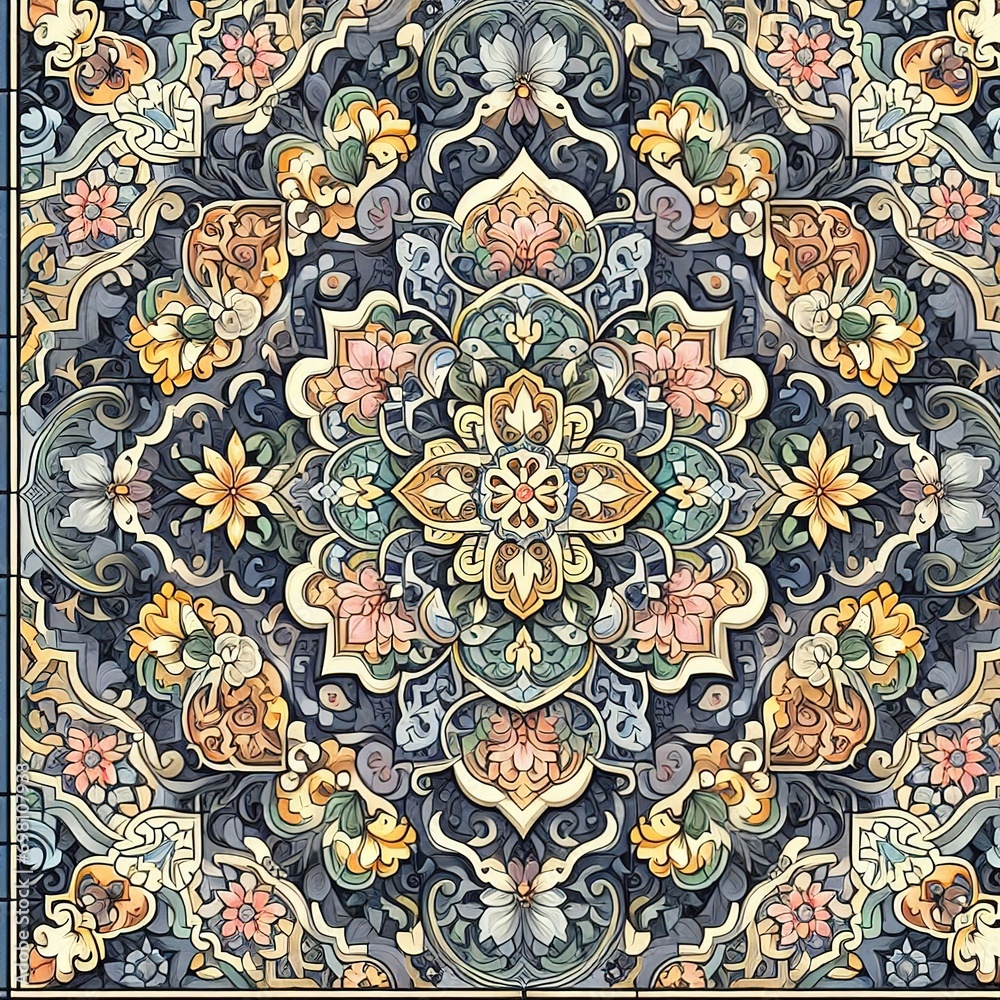 Classic tile pattern. Generative AI