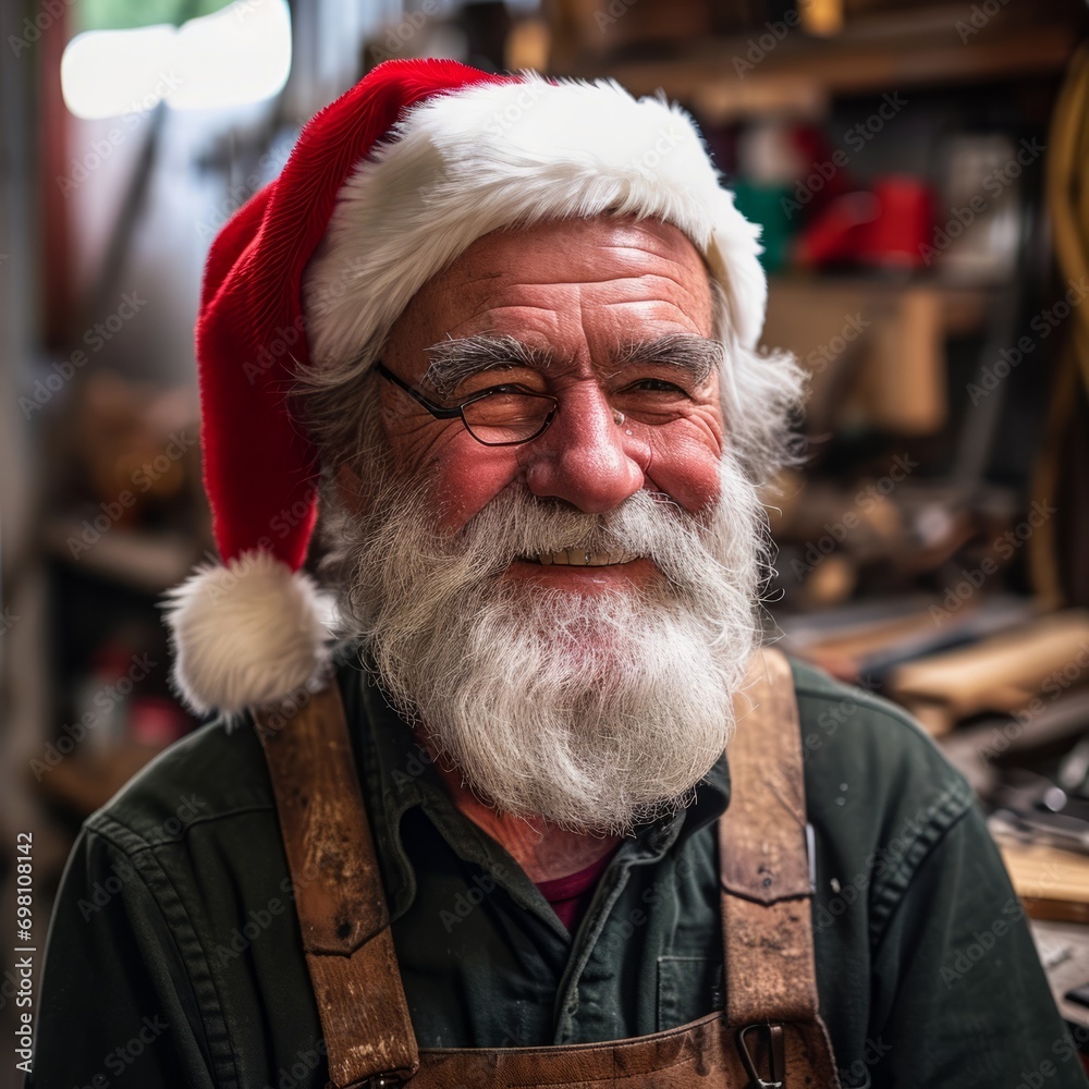 Naklejka premium A lot of happy faces are oldie-goldie men in Christmas sweaters. We are enjoying the holidays. Happy New Year and Merry Christmas.