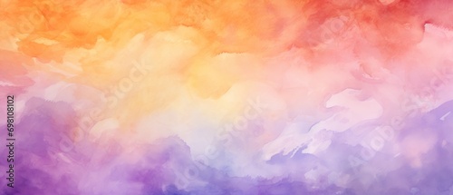 Abstract watercolor sunset sky in orange purple color background. Generate AI image