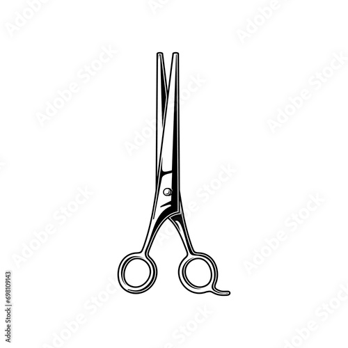 vector design of barbershop shaving scissors