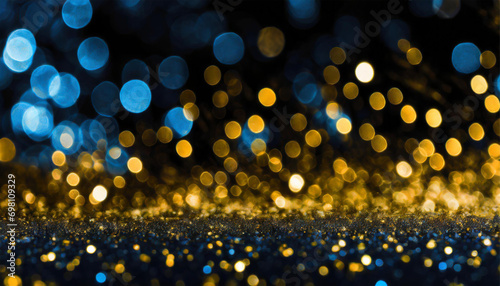 A Luxurious Blend of Golden and Silver Lights Creating a Magical Atmosphere. Featuring a Deep Depth of Field  Defocused Haze  and Night Lights for a Stylish and Glamorous Background