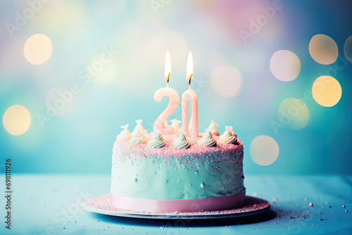 Birthday cake  celebration of a 20 birthday  banner