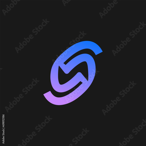 Abstract S with Mail sign business logo design