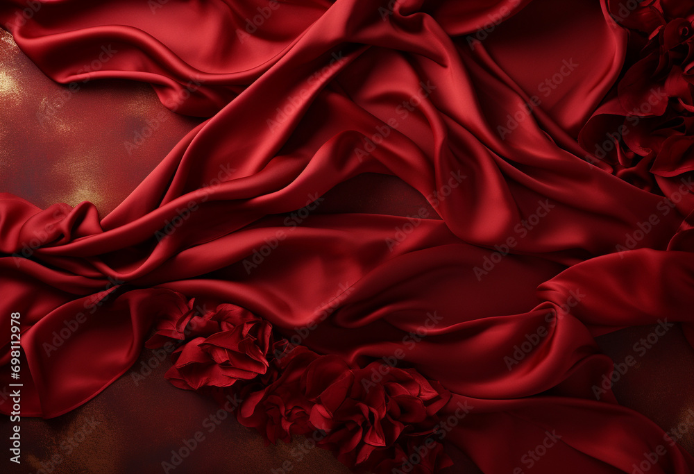 Fototapeta premium Luxury fabric background with copy space