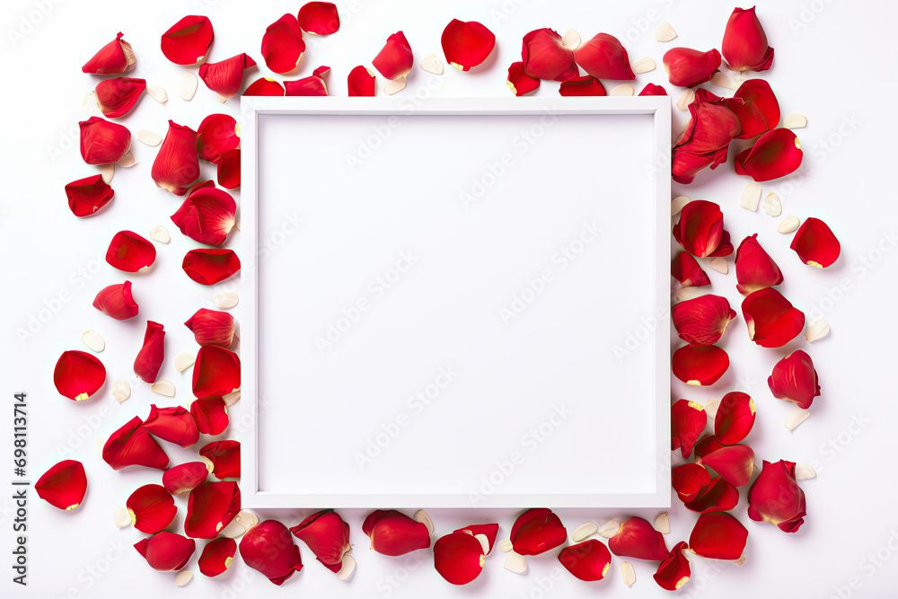 A wedding-themed photo frame with flowers A wedding-themed photo frame with flowers