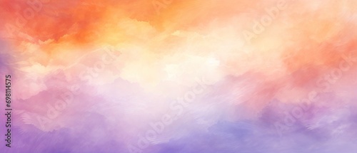 Abstract watercolor sunset sky in orange purple color background. Generate AI image