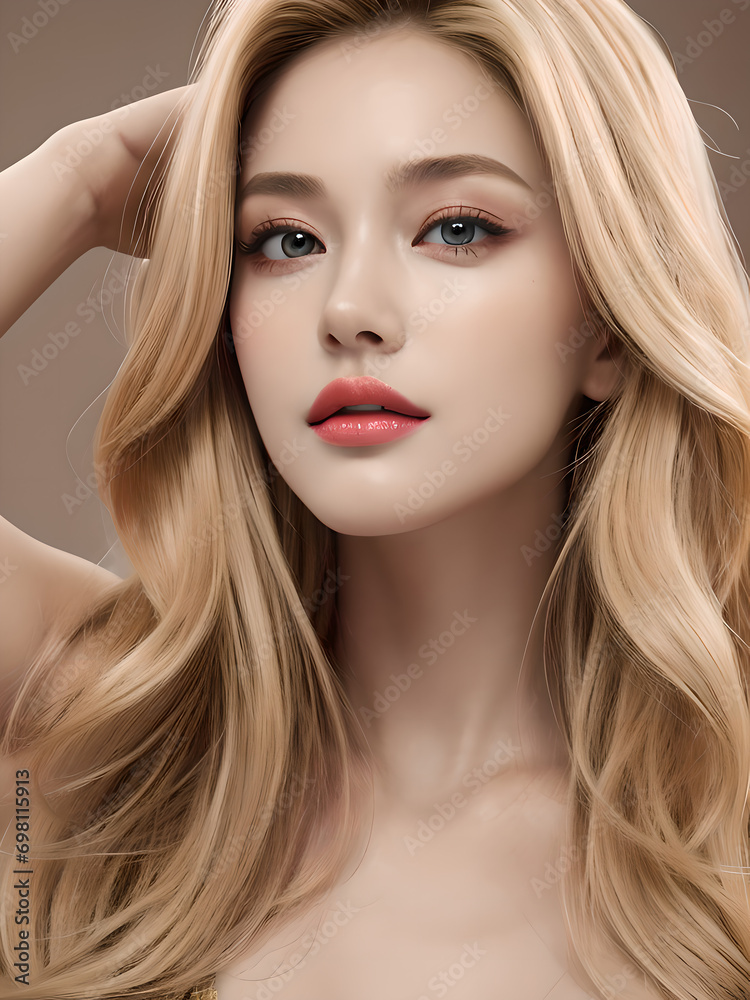 Fototapeta premium 미소가 아름다운 금발 소녀