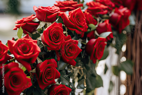 bunch of roses  wedding ceremony 