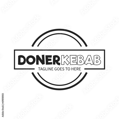 Shawarma logo for restaurants and markets. Doner kebab logo template. Premium Quality Emblems, Logo Template. Vector Illustration.