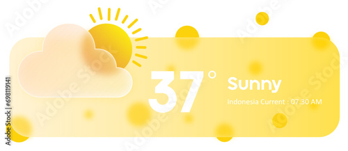 Sunny Weather Widget Business and Technology Infographic Glasmorphism Frosted Design Vector Eps