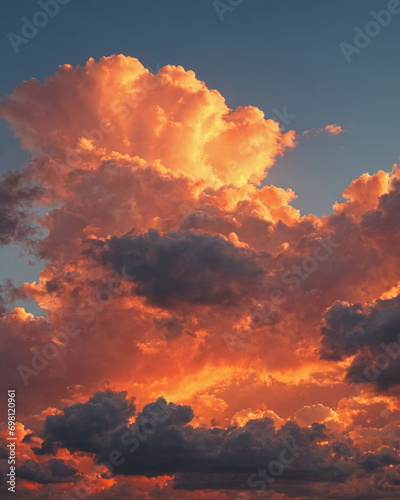 Sunset Sky with Orange Clouds