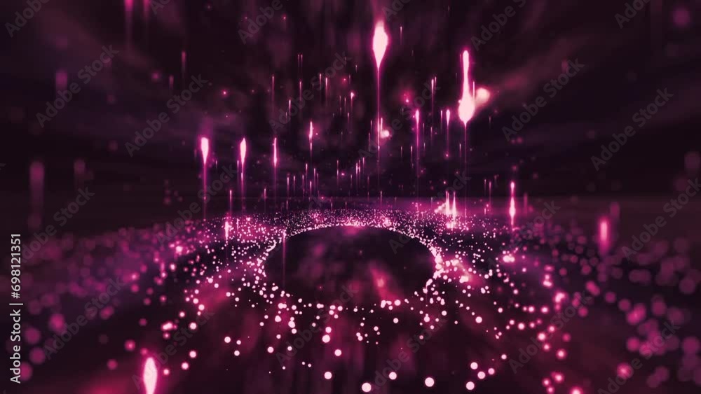 : Pink particles upward moving animation