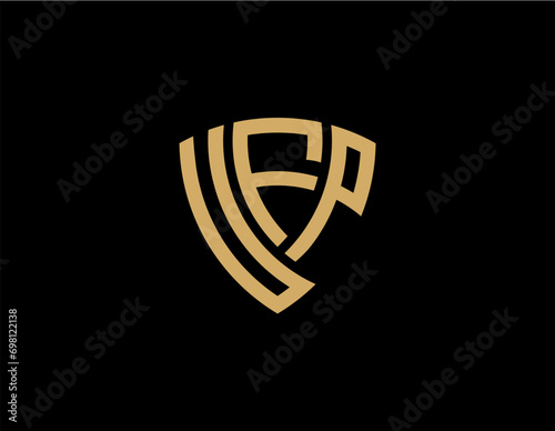 UFP creative letter shield logo design vector icon illustration photo
