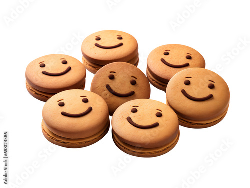 Smiley Cookies, isolated on a transparent or white background